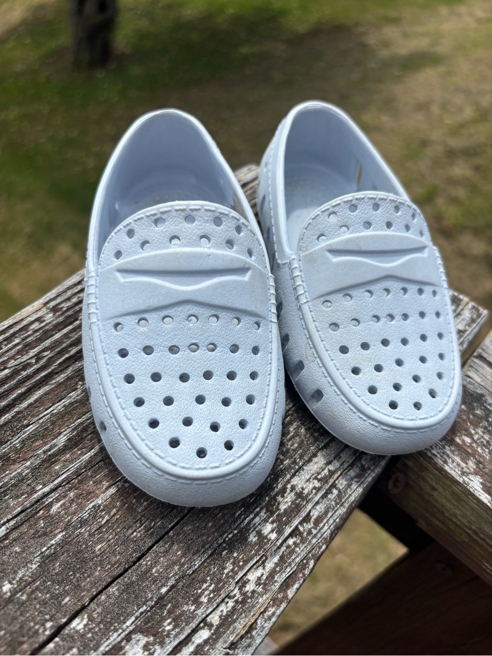 Toddler light blue Perforated Slip-On floafers